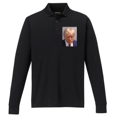 Donald Trump Mugshot Performance Long Sleeve Polo