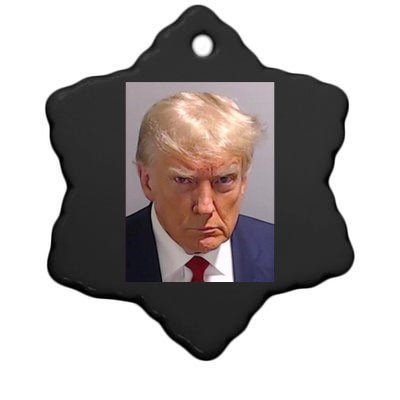 Donald Trump Mugshot Ceramic Star Ornament