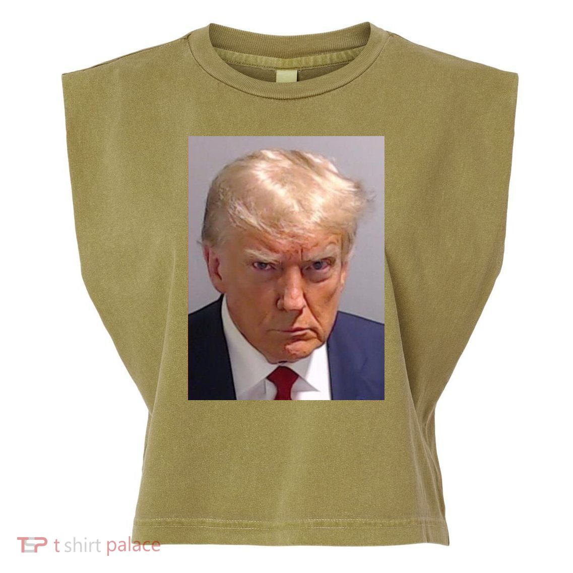 Donald Trump Mugshot Garment-Dyed Women's Muscle Tee