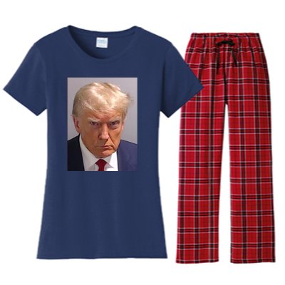 Donald Trump Mugshot Women's Flannel Pajama Set