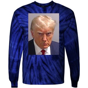 Donald Trump Mugshot Tie-Dye Long Sleeve Shirt