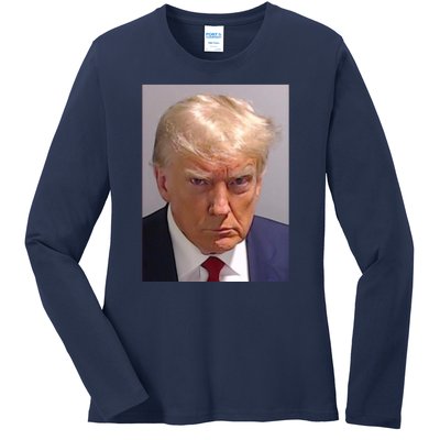 Donald Trump Mugshot Ladies Long Sleeve Shirt