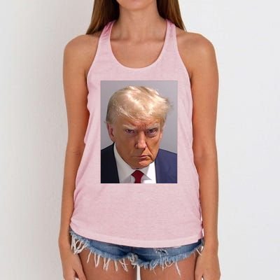 Donald Trump Mugshot Women's Knotted Racerback Tank