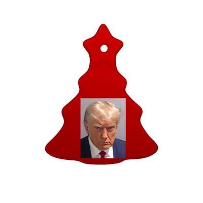 Donald Trump Mugshot Ceramic Tree Ornament