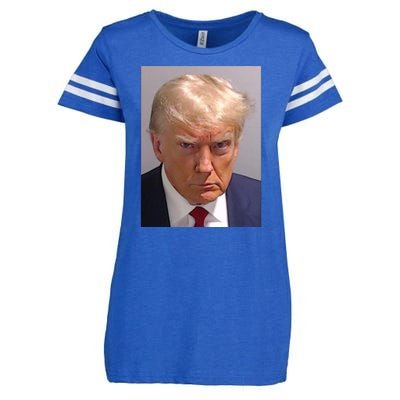 Donald Trump Mugshot Enza Ladies Jersey Football T-Shirt