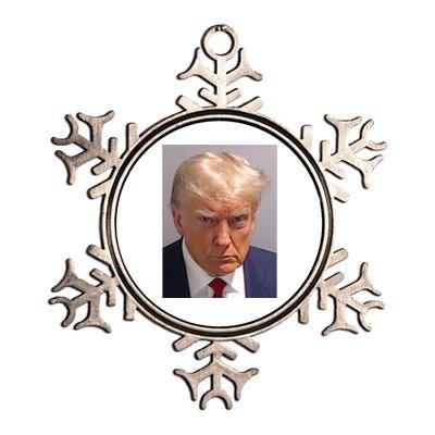 Donald Trump Mugshot Metallic Star Ornament