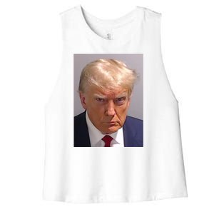 Donald Trump Mugshot Women's Racerback Cropped Tank