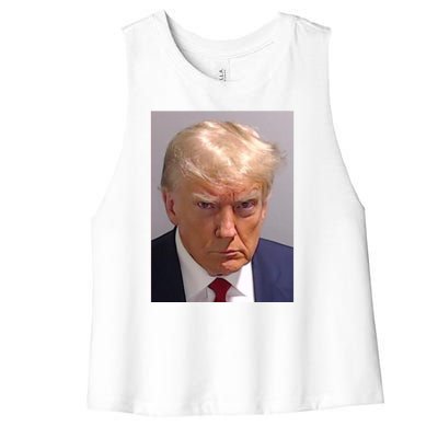 Donald Trump Mugshot Women's Racerback Cropped Tank