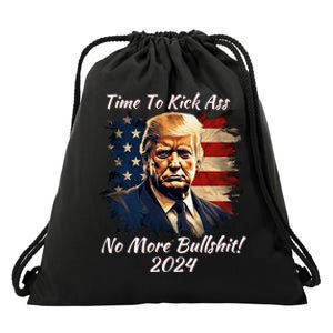 Donald Trump My President 2024 America Mug Shot Flag Drawstring Bag