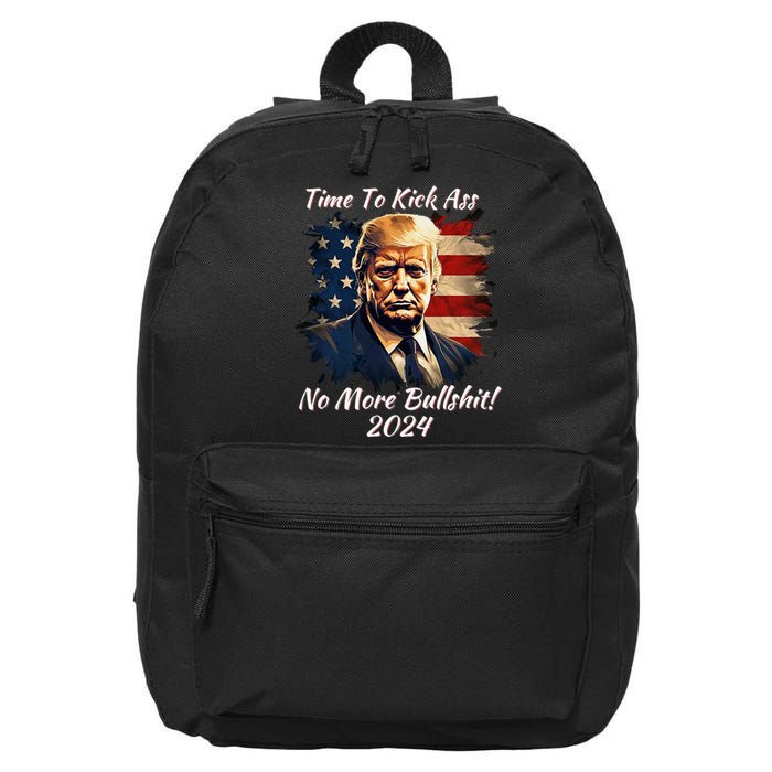 Donald Trump My President 2024 America Mug Shot Flag 16 in Basic Backpack