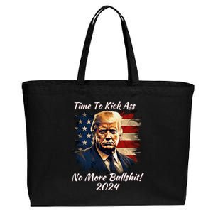 Donald Trump My President 2024 America Mug Shot Flag Cotton Canvas Jumbo Tote