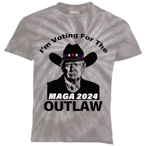 Donald Trump Maga IM Voting For The Outlaw 2024 President Kids Tie-Dye T-Shirt