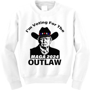 Donald Trump Maga IM Voting For The Outlaw 2024 President Kids Sweatshirt