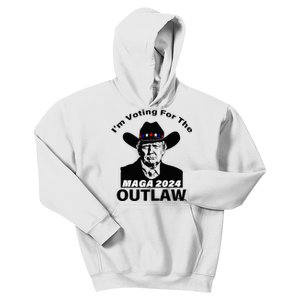 Donald Trump Maga IM Voting For The Outlaw 2024 President Kids Hoodie