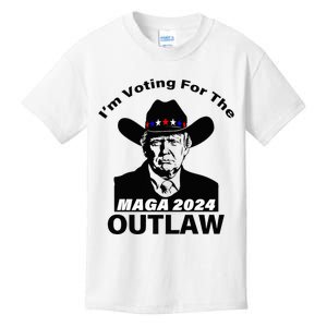 Donald Trump Maga IM Voting For The Outlaw 2024 President Kids T-Shirt