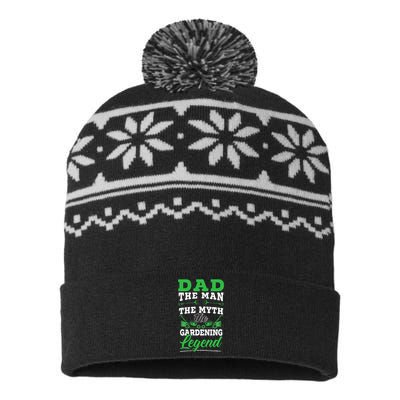 Dad The Man The Myth The Gardening Legend Plant Lover USA-Made Snowflake Beanie