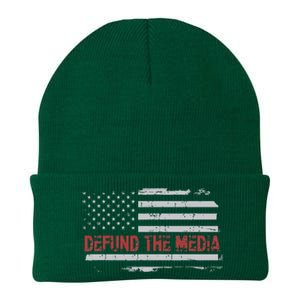 Defund The Media Defund Mainstream Media Knit Cap Winter Beanie