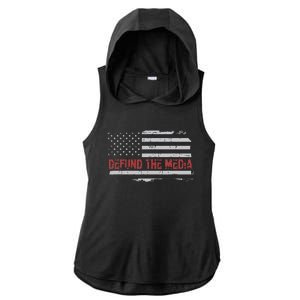 Defund The Media Defund Mainstream Media Ladies PosiCharge Tri-Blend Wicking Draft Hoodie Tank