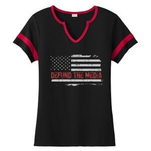 Defund The Media Defund Mainstream Media Ladies Halftime Notch Neck Tee