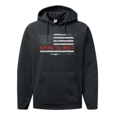 Defund The Media Defund Mainstream Media Performance Fleece Hoodie