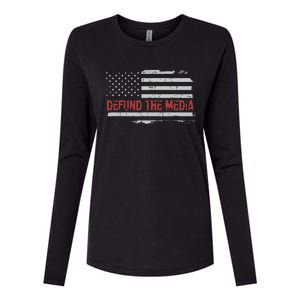 Defund The Media Defund Mainstream Media Womens Cotton Relaxed Long Sleeve T-Shirt