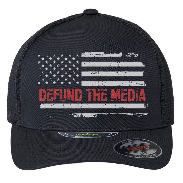 Defund The Media Defund Mainstream Media Flexfit Unipanel Trucker Cap