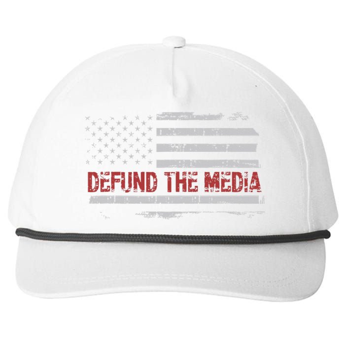 Defund The Media Defund Mainstream Media Snapback Five-Panel Rope Hat