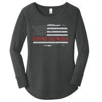 Defund The Media Defund Mainstream Media Women's Perfect Tri Tunic Long Sleeve Shirt