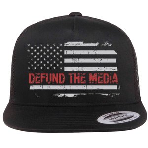 Defund The Media Defund Mainstream Media Flat Bill Trucker Hat