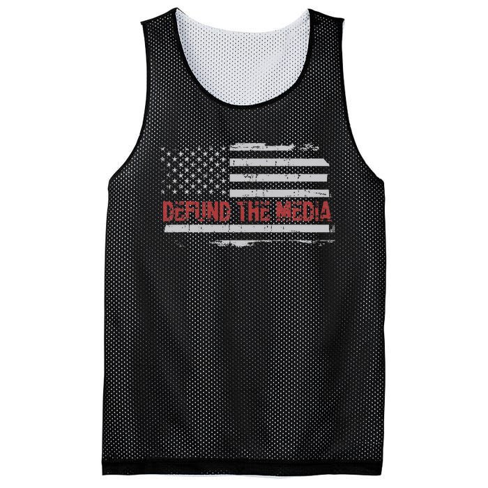 Defund The Media Defund Mainstream Media Mesh Reversible Basketball Jersey Tank