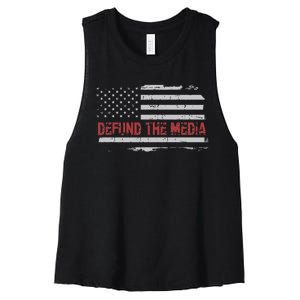 Defund The Media Defund Mainstream Media Women's Racerback Cropped Tank