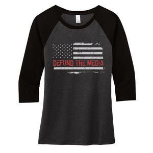 Defund The Media Defund Mainstream Media Women's Tri-Blend 3/4-Sleeve Raglan Shirt