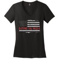 Defund The Media Defund Mainstream Media Women's V-Neck T-Shirt