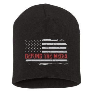 Defund The Media Defund Mainstream Media Short Acrylic Beanie