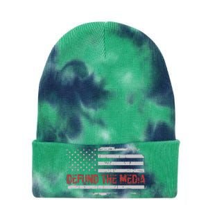 Defund The Media Defund Mainstream Media Tie Dye 12in Knit Beanie