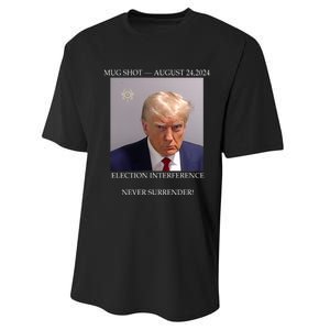 Donald Trump Mug Shot August 24 2024 Election Interference Performance Sprint T-Shirt