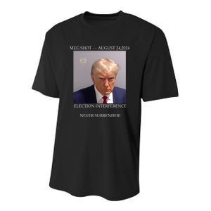 Donald Trump Mug Shot August 24 2024 Election Interference Youth Performance Sprint T-Shirt