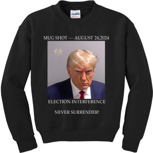 Donald Trump Mug Shot August 24 2024 Election Interference Kids Sweatshirt