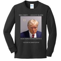 Donald Trump Mug Shot August 24 2024 Election Interference Kids Long Sleeve Shirt