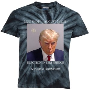 Donald Trump Mug Shot August 24 2024 Election Interference Kids Tie-Dye T-Shirt