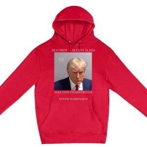 Donald Trump Mug Shot August 24 2024 Election Interference Premium Pullover Hoodie