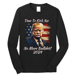 Donald Trump My President 2024 America Mug Shot Flag Funny Long Sleeve Shirt