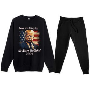 Donald Trump My President 2024 America Mug Shot Flag Funny Premium Crewneck Sweatsuit Set