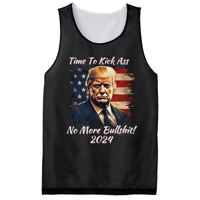 Donald Trump My President 2024 America Mug Shot Flag Funny Mesh Reversible Basketball Jersey Tank