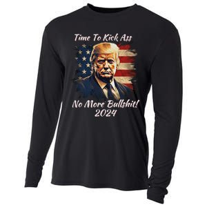 Donald Trump My President 2024 America Mug Shot Flag Funny Cooling Performance Long Sleeve Crew