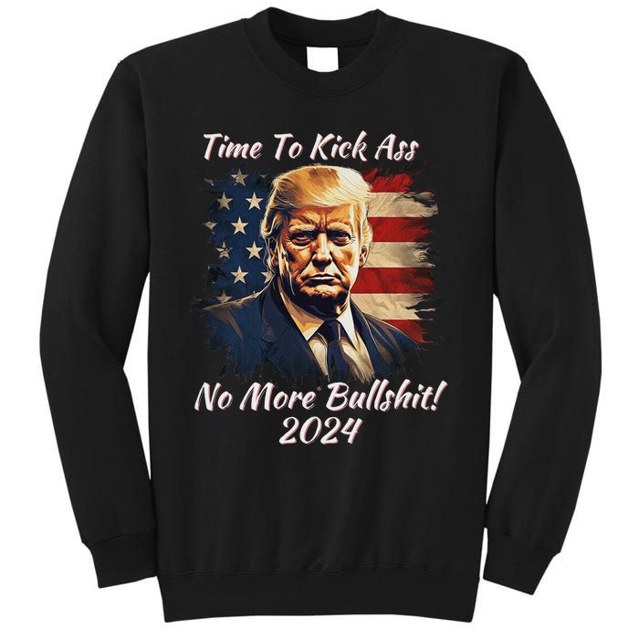 Donald Trump My President 2024 America Mug Shot Flag Funny Tall Sweatshirt