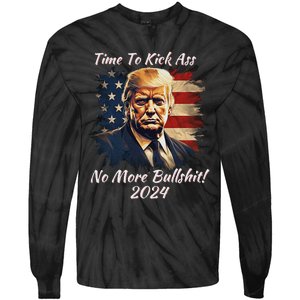 Donald Trump My President 2024 America Mug Shot Flag Funny Tie-Dye Long Sleeve Shirt