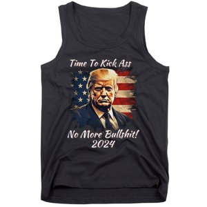 Donald Trump My President 2024 America Mug Shot Flag Funny Tank Top