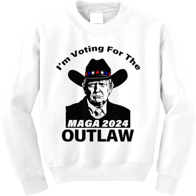 Donald Trump Maga IM Voting For The Outlaw 2024 President Kids Sweatshirt