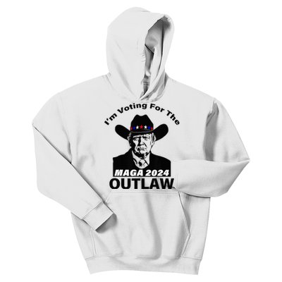 Donald Trump Maga IM Voting For The Outlaw 2024 President Kids Hoodie